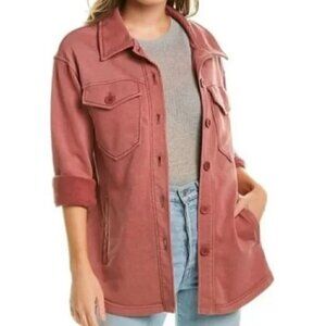Avec Les Filles Pink Shirt Jacket Size Medium